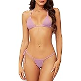 Dadress Extreme Sexy Mini Bikini Sets 2Pcs Swimwear G-String Bottom Swimsuit Micro Bikinis for Women