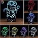 3D Optical Illusion Night Light - 7 LED Color Changing Lamp - Cool Soft Light Safe For Kids - Solution For Nightmares - Despicable Me Minion