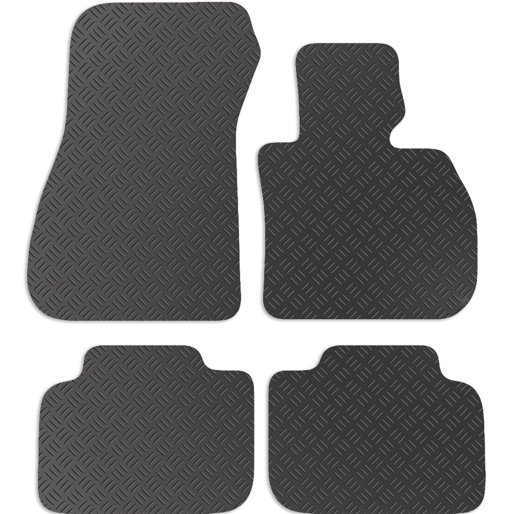 Carsio Car Mats For BMW X1 2015 - Onwards 3mm 4pc Set Tailored Fit Rubber Floor Mat Complete Accessory Black Custom Fitted - Anti-Slip Backing, Heavy Duty & Waterproof