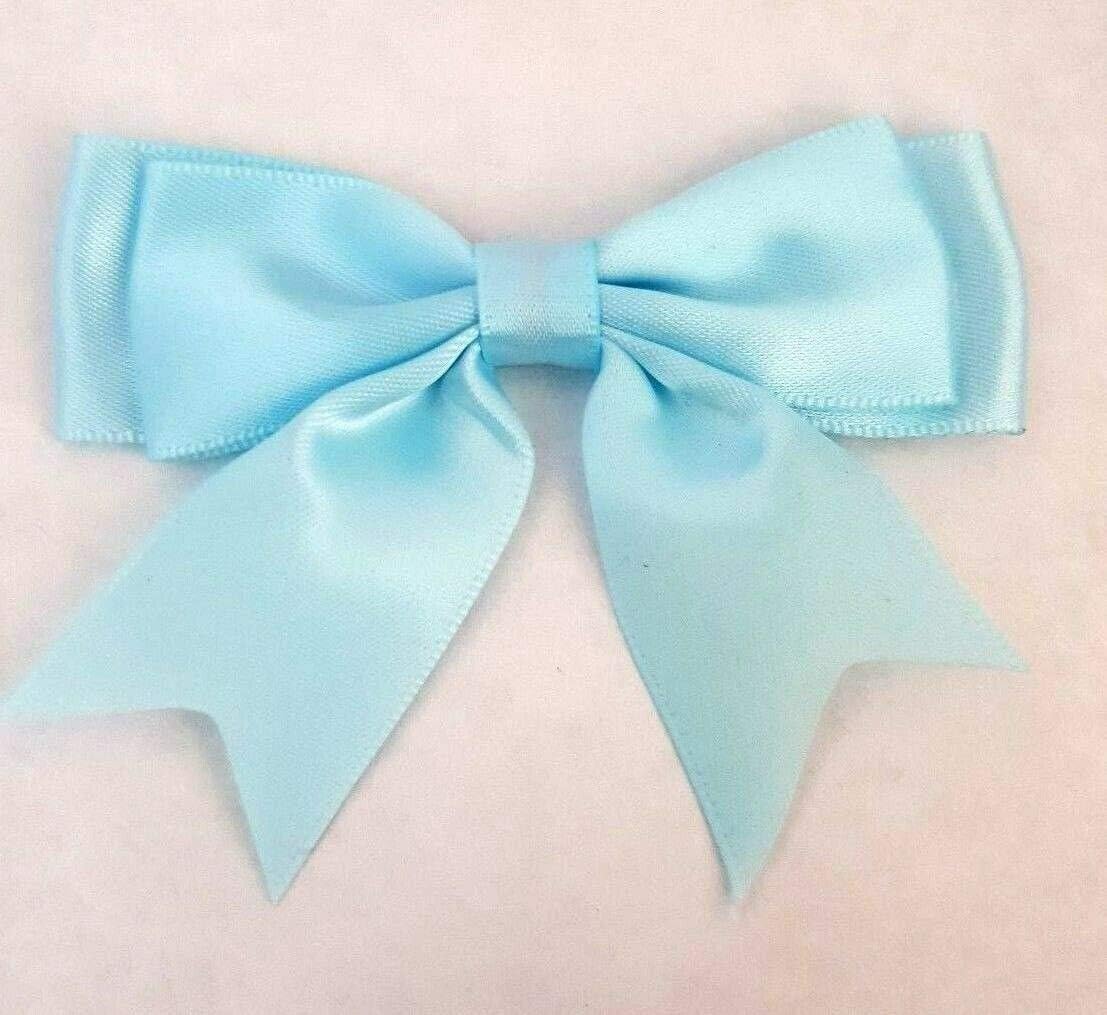 Pack of 5 Baby Blue Large 8.5cm / 25mm Satin Ribbon Ready Made