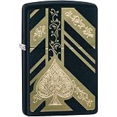 Zippo Personalized Ace of Spades Classic Oil Windproof Lighter Engraving | Ideal gift for Birthdays, Father's Day, Christmas, Valentine's Day, Weddings, Graduations, Groom Usher (Black MATT)