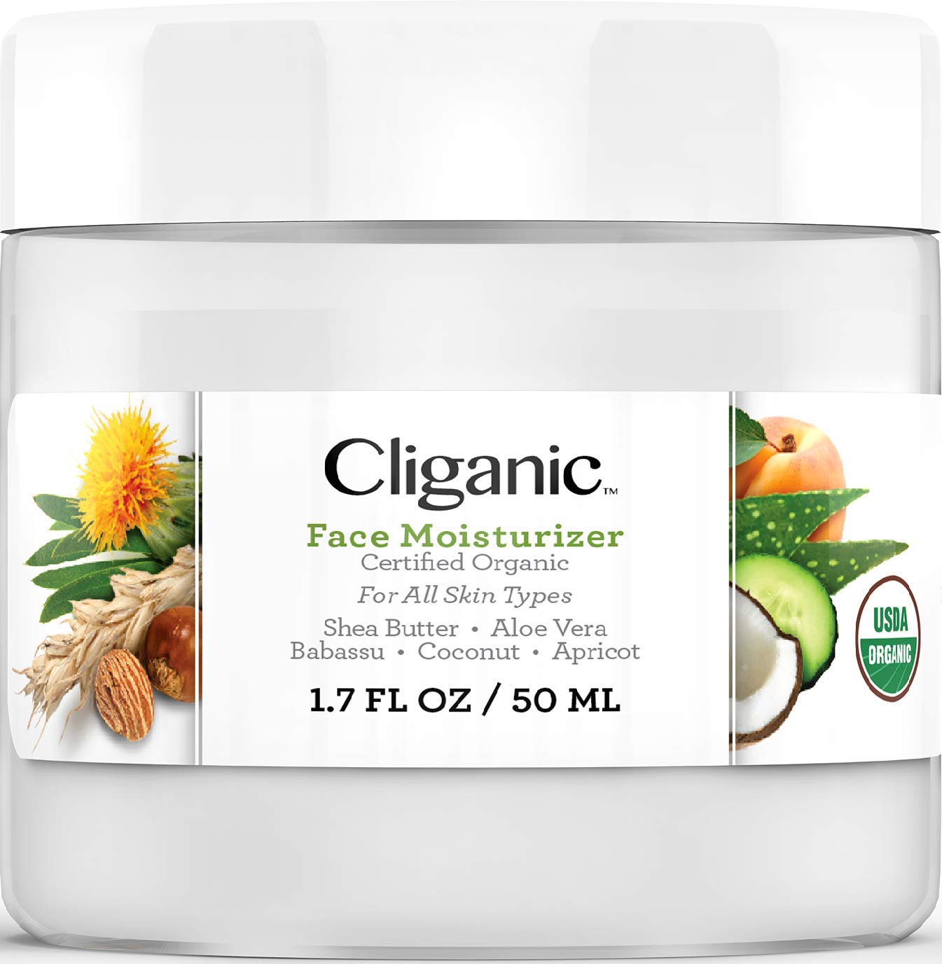 Cliganic Organic Face Moisturizer for Men & Women, 1.7oz, 50ml | for Normal, Dry & Oily Skin: Beauty