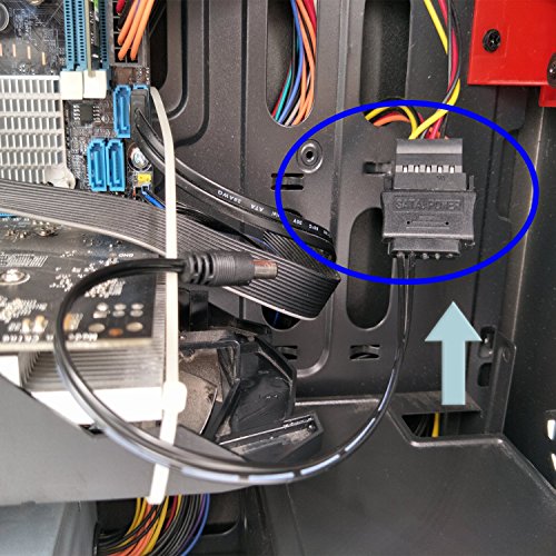 SATA Power Cable - 15Pin SATA Male Connector to DC 5.5 x 2.1mm Male Connctor with 18AWG Cable - DC 12V Output for Hard Drive Disk HDD/SSD SATA Converter Adapter and RGB LED Computer Lights - Thumbnail 3