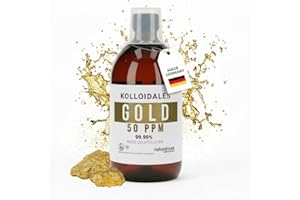 Colloidal Gold 50PPM High Purity - 500 ml Monoatomic Gold Water in Brown Glass Bottle with tamper seal - Premium Gold Colloid