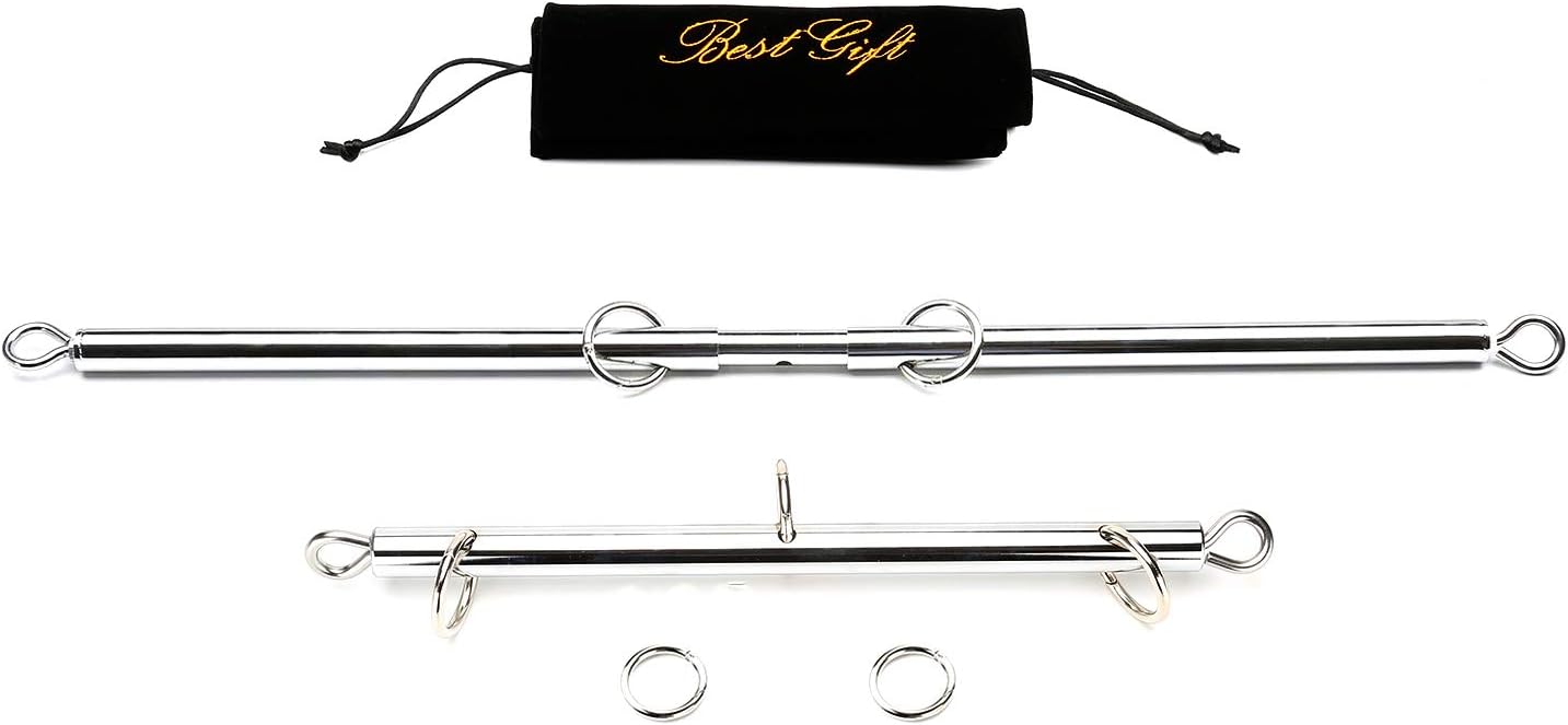 Sovyime 2pcs Silver Expandable Spreader Bar Adjustable Home Gyms Indoor Training Fitness Tools Sports Set