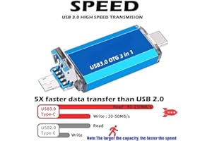 64GB/128GB/256GB USB C Flash Drive 3.1 Write Speed Up to 40-60MB/s Read USB Drive for Android Phones PC