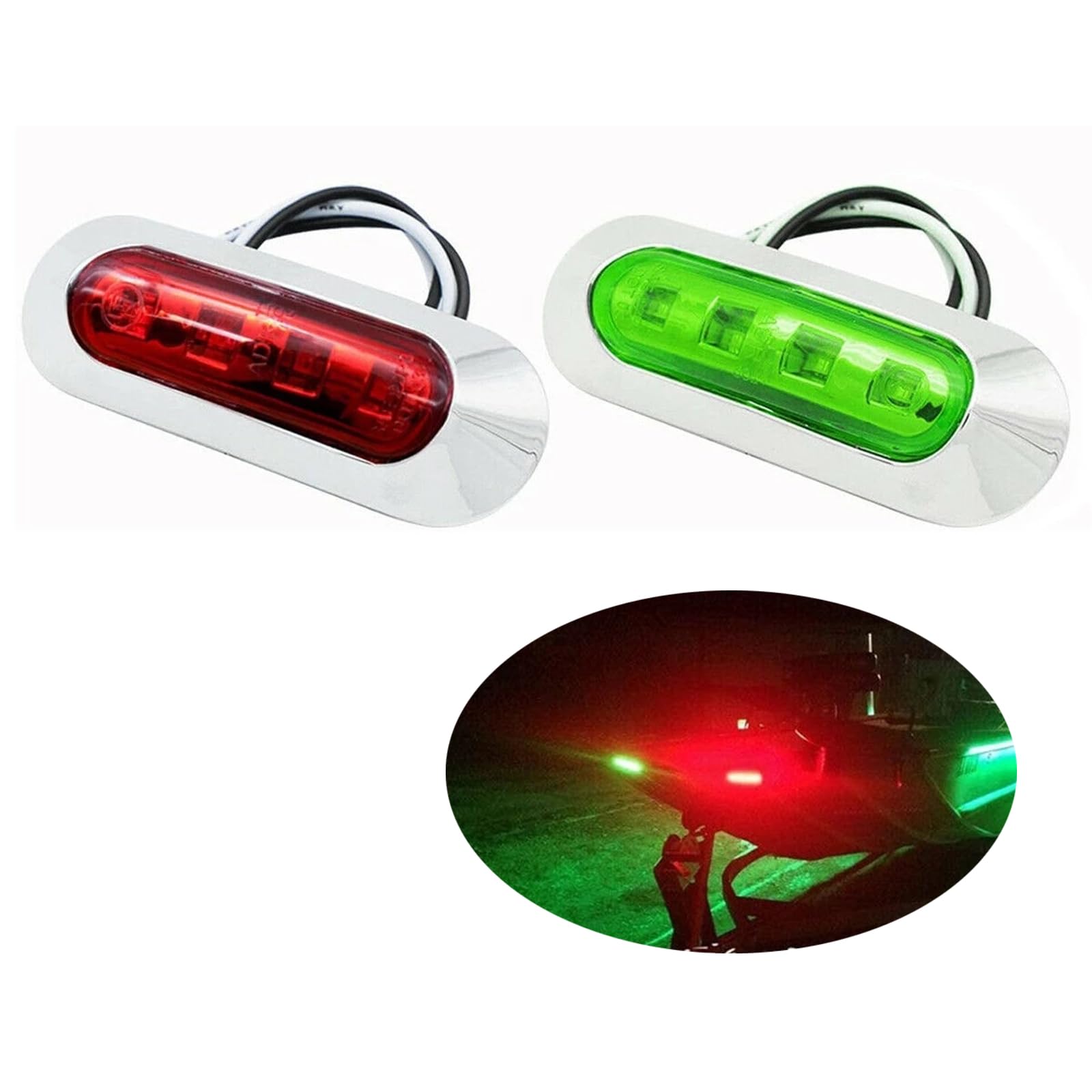 Krtopo 2Pcs Boat Navigation Light LED Boat Light 12V-24V Safety Light Warning Signal Light for Boats Kayak Yacht Marine Pontoon (Red Green)