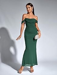 KUTUMAI Off The Shoulder Maxi Long Dress Corset