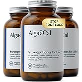 ALGAECAL - Plant Based Calcium Supplement with Vitamin D3 (1000 IU) for Bone Strength, Contains 13 Minerals Supporting Bone Health, Organic Calcium (750 mg) for Women & Men, 90 Caps, 3 Month Supply