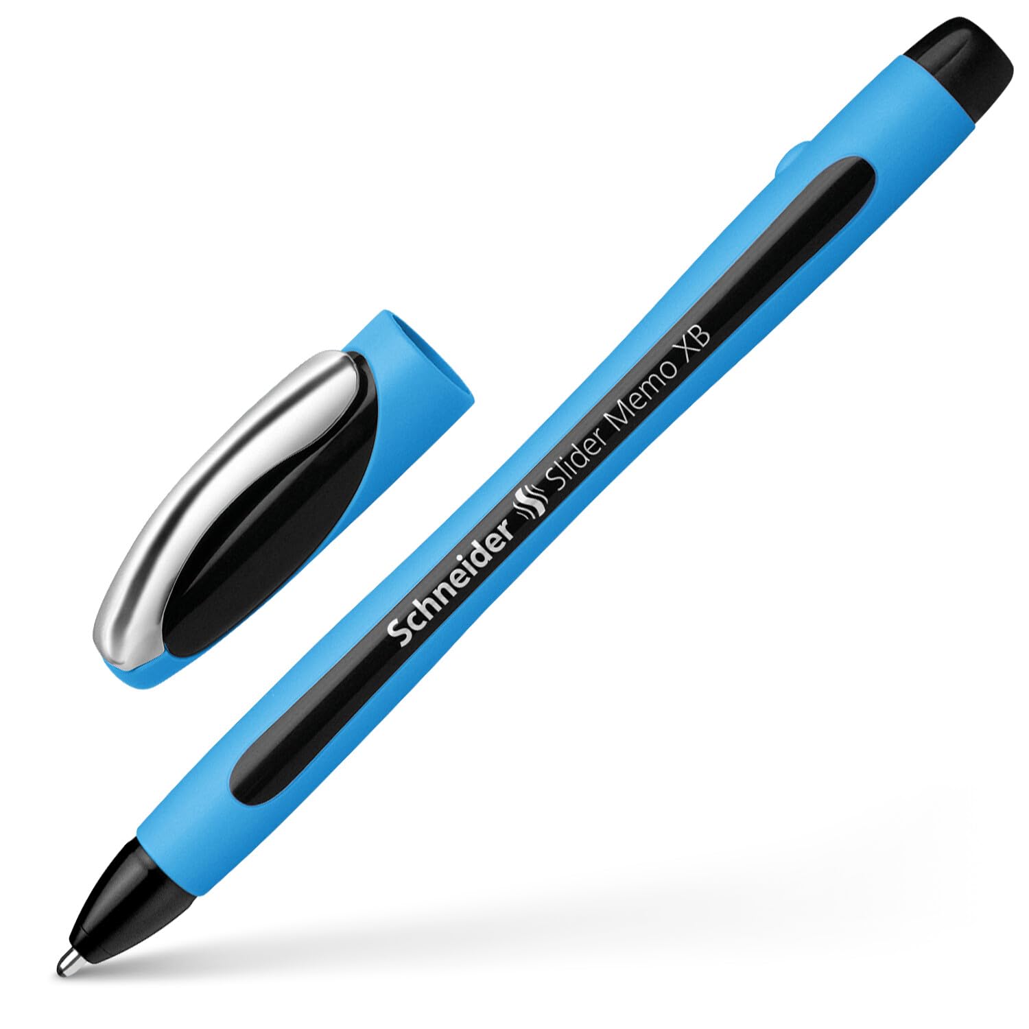 Photo 1 of Schneider Slider Memo XB (Extra Broad) Ballpoint Pen, 1.4 mm, Light Blue Barrel, Black Ink, Blister Pack of 1 Pen (75023)