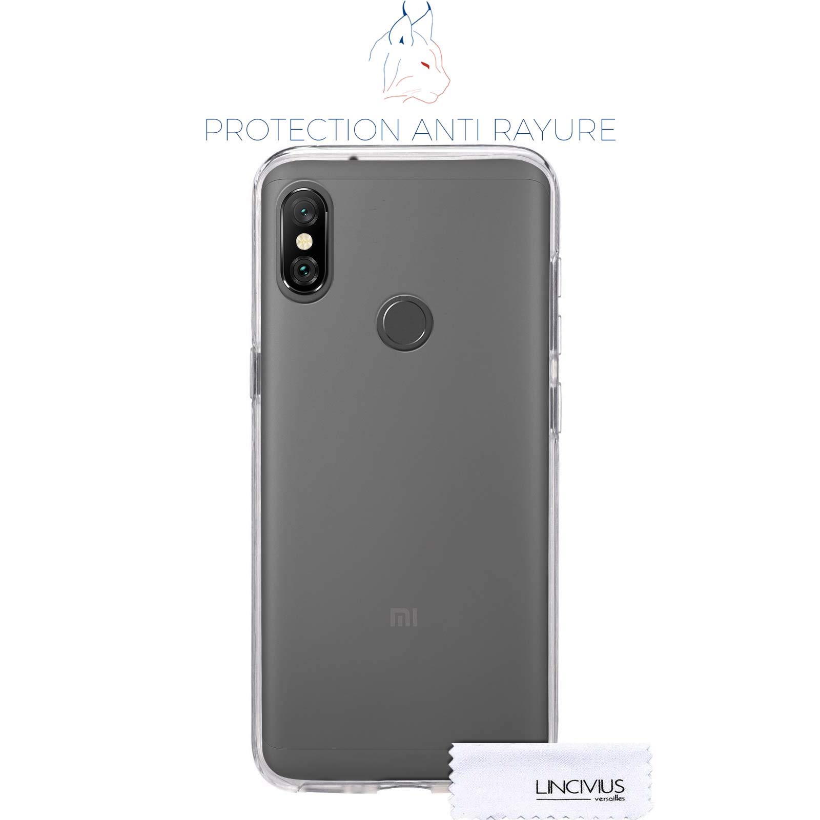 Coque Integrale Compatible avec Xiaomi Redmi Note 6 Pro, Coque de Protection 2 en 1 Bumper Transparent Silicone Avant Et Arrière Contour Bumper Rigide pour Xiaomi Redmi Note 6 Pro, Transparent