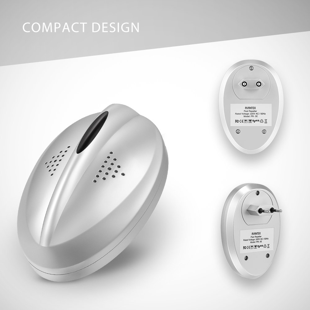 AVANTEK Ultraschall Schädlingsbekämpfer gegen Ratten und Insekten, Mäuse- und Insektenvertreiber für eine Fläche von 30 m²