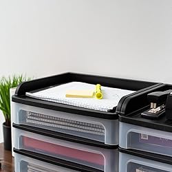 IRIS USA Plastic Desk Top 3-Drawer Storage