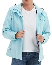MOERDENG Women's Waterproof Rain Jacket Lightweight