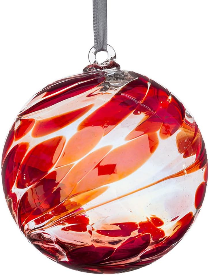 Hanging Glass Friendship Ball 10cm diameter , Ruby