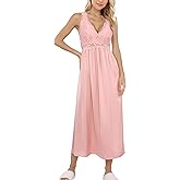 ALCEA ROSEA Womens Sexy Nightgowns Long Floral Lace silky Lingerie supportive Chemises Full slip for Women Elegant Sleepwear