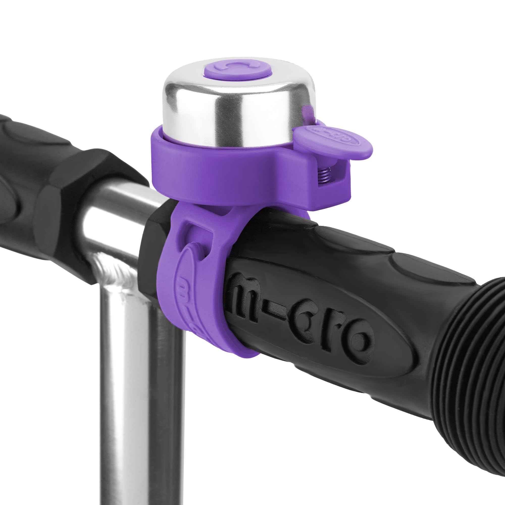 Micro Scooter | Plain Handlebar Bell | Suitable for All Bikes & Scooters | Kids Bike Accessories | Flexible Silicone Strap | Easy To Attach | Loud | Waterproof | Purple