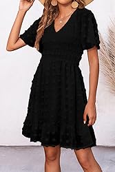 BTFBM Women's Smocked Boho Dress Resort Outfits