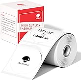 Phomemo Multi-Purpose Self-Adhesive Round Circle Label for Phomemo M110/M110S/M120/M200/M220 Label Maker, 1.57"x 1.57" (40x40mm) Thermal Label for Barcode Labels, DIY Logo Design, Black on White