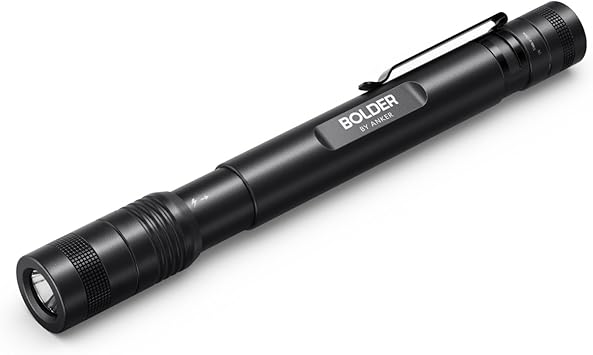 Anker Rechargeable Bolder P2 Led Pen Flashlight 1 Lumens Ipx5 Water Resistant 900mah Nimh Battery 2 Included 2 Modes High Beam Low Beam Amazon Com