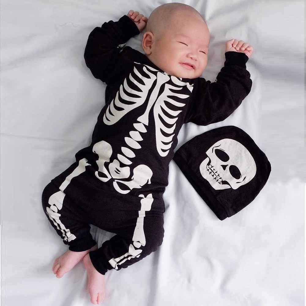 Hooudo Vetements Halloween Garcon Fille Grenouilleres Pyjama Squelette Bodys Bebe Naissance Hiver Combinaisons Manches Longues Manteau Bebe Fille Garcon Et Chapeau Ensemble Tenues Grenouilleres Vetements Agri Khoramdareh Ir