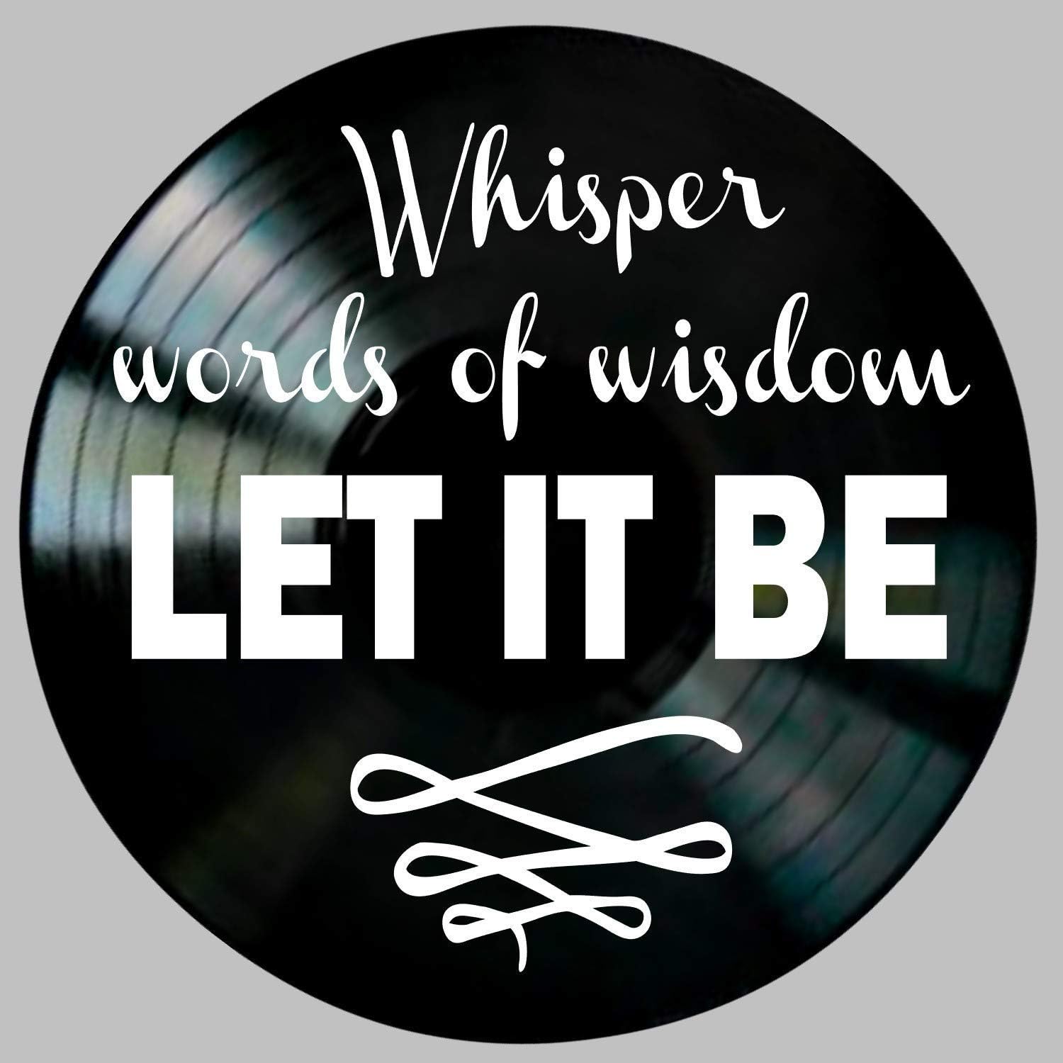 Let It Be Song lyric Art inspired by The Beatles Vinyl Record Album Wall Decor