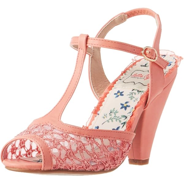 Bettie Page Women's Layla Heeled Sandal – Peep Toe Criss Cross T-Strap Retro Pinup Shoes - View #5
