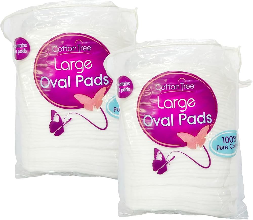 Cotton Tree Large Oval Cotton Pads 100% Pure Cotton 2 Pack 40 PADS