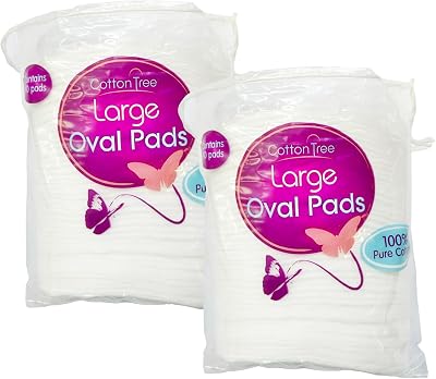 Cotton Tree Large Oval Cotton Pads 100% Pure Cotton 2 Pack 40 PADS