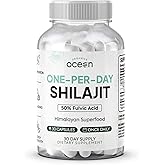 Organics Ocean One-Per-Day Shilajit for Men and Women - Natural Shilajit Supplement for Age-Defying, Bone Strength, Hormone Support and More - 30 Shilajit Capsules
