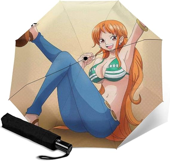 Amazon Co Jp One Piece ナミ 折りたたみ傘 ワンタッチ自動開閉 最新版 2重構造 耐強風 超撥水 210t高強度グラスファイバー 紫外線カット 遮熱 頑丈な 傘カバー付き 服 ファッション小物
