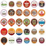 Coffee, Tea, Cider, Cappuccino & Hot Chocolate Single Serve Cups For Keurig K Cup Brewers Variety Pack Sampler, 30Count (Mix Sampler) (All unique cups, no duplicates)