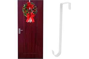 ZningEsxi 12 in Wreath Hangers 1 Pc Front Door Hanger Hook for Christmas Halloween Easter Fall Wreaths Decorations Over Back Metal Holder Hooks - White