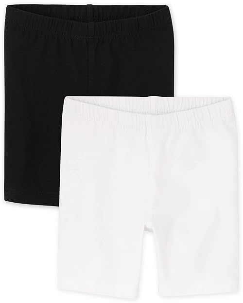 The Children's Place baby girls And Toddler Bike Shorts, Black/White 2 Pack, 18-24 Months US