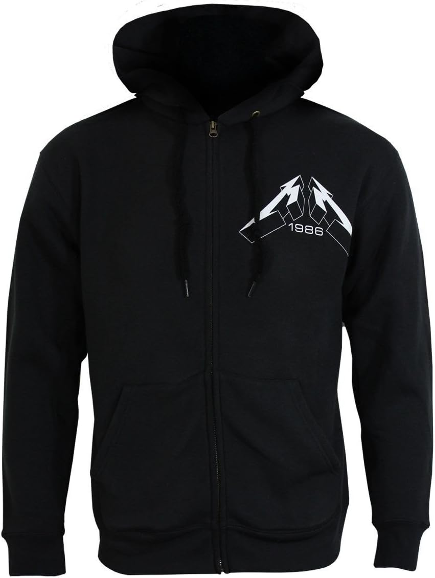MasonsOfficial Metallica Hoodie - Master of Puppets Faded Zipped Hoodie (Medium)