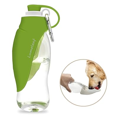 Portable Pet Water Bottle by LumoLeaf, Reversible &amp; Lightweight Water Dispenser for Dogs and Cats, Made of Food-Grade Silicone (20 Oz)