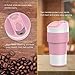Jerrybox Travel Coffee Mug, BPA Free Silicone Water Bottle, Reusable 13.5 oz Compact Tea Cup (Pink)