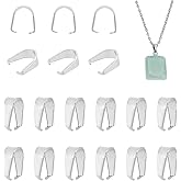 PandaHall 20pcs Pinch Clip Bail Clasp 304 Stainless Steel Pendant Charm Connector Dangle Charm Bead Pendant Connector Findings Charm Holder for Necklace Earring Pendant Jewelry Making, 7x6mm