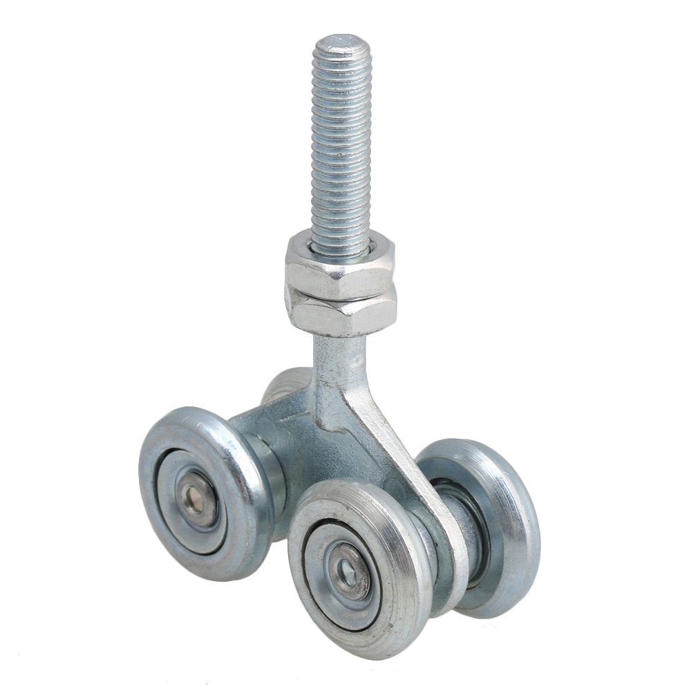 Yibuy dual-wheel rail hanging trolley sliding track drum H4-3 nut silver suitable for door thickness 35-45mm