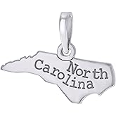 Jewels By Lux Sterling Silver Unisex American States North Carolina Charm Pendant