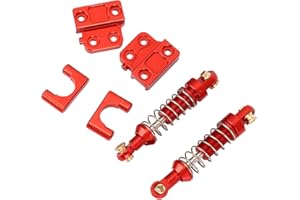 Dioche for MN82 Rear 2 Pcs Rear RC Aluminum Alloy 1/12 Scale Compatible with MN82/LC79/MN78 Silver Shock Damper Upgrade (Red)