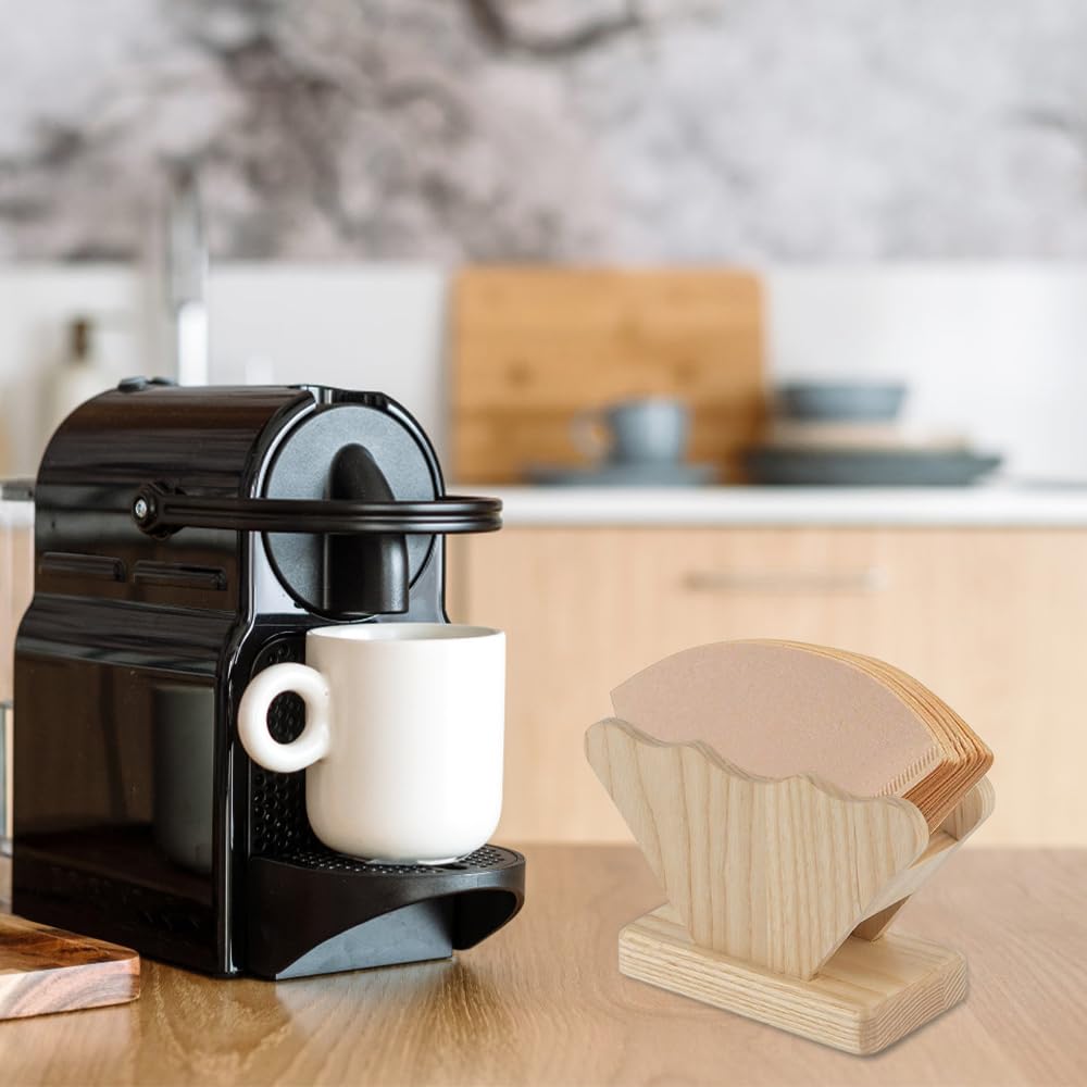Bldrwer Kaffeefilterhalter, Filtertütenhalter, Kaffefilterhalterung, 1 Stück, Holz-Kaffee-Papier-Kaffeefilter, Universell in Der Küche zu Hause, Filterpapier für Lagerung 4