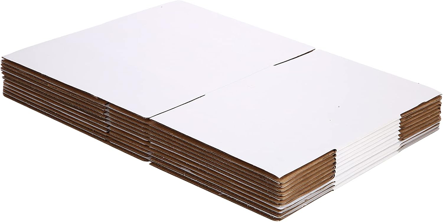 KAKA SENLIN Cardboard Boxes 9 x 6 x 4 inches Shipping Boxes White Kraft Corrugated Small Mailer Boxes Attach Memo Stickers, 25 Pack: Home Improvement