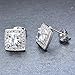Adeser Jewelry Girls White Gold April Birthstone Promise Engagement Studs White Diamonds Stud Earrings
