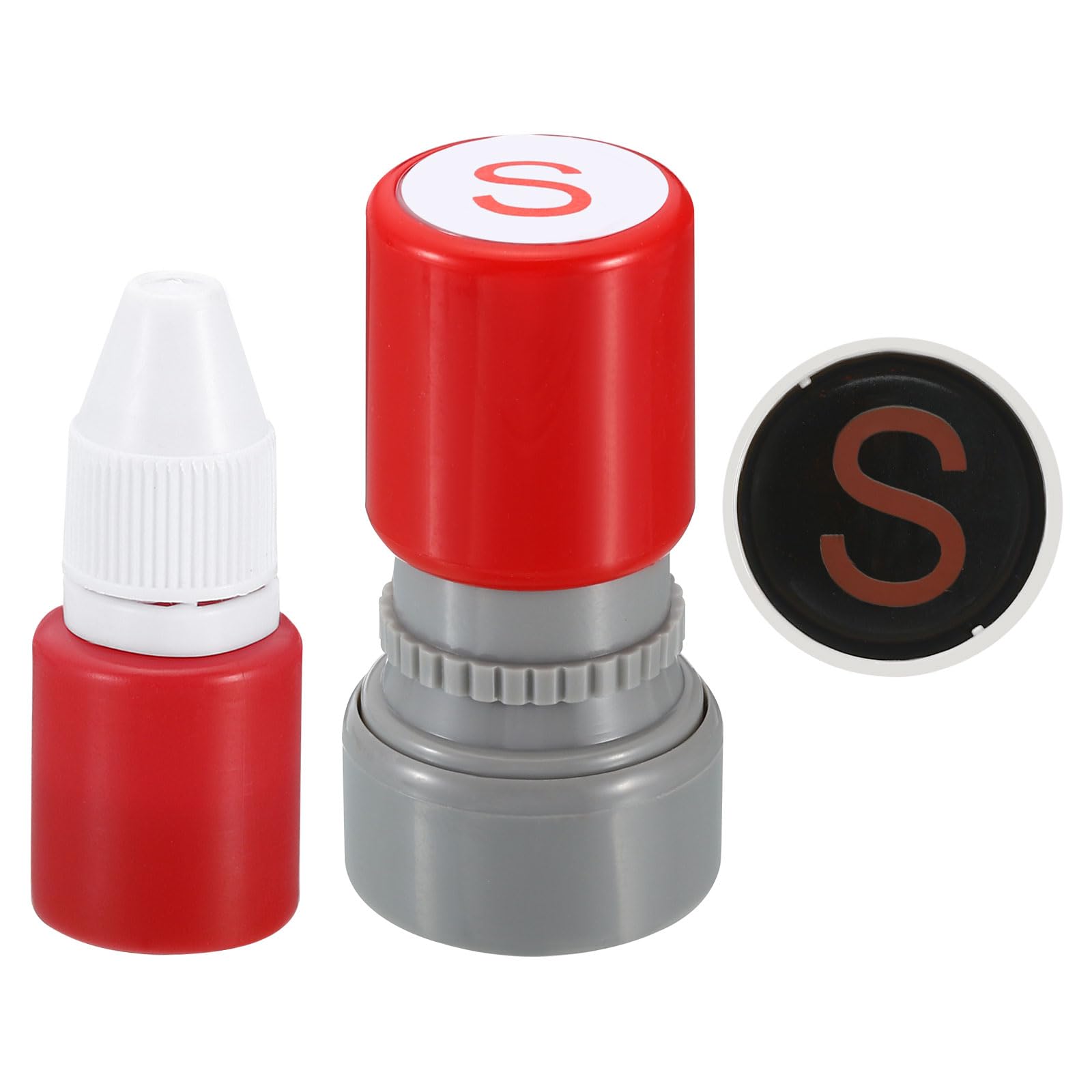 PATIKIL Letter Stamps Self Inking, Character S Alphabet Teacher Stamp Initial Stamp Mini Ink Stamp for Class Notebook Scrapbooking DIY Craft, Red Ink โ image 1