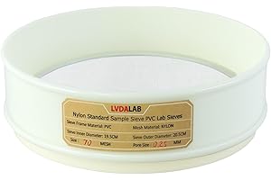 70 Mesh(0.25mm) PVC Nylon Lab Sieve, LVDALAB 7.9Inch(20cm) Diameter Sample Sifter Strainer for Industrial Lab Home