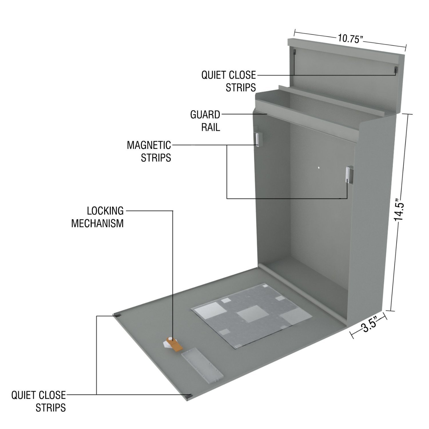 PEELCO Modern Rust Proof Powder Coated Galvanized Steel Black Vertical
