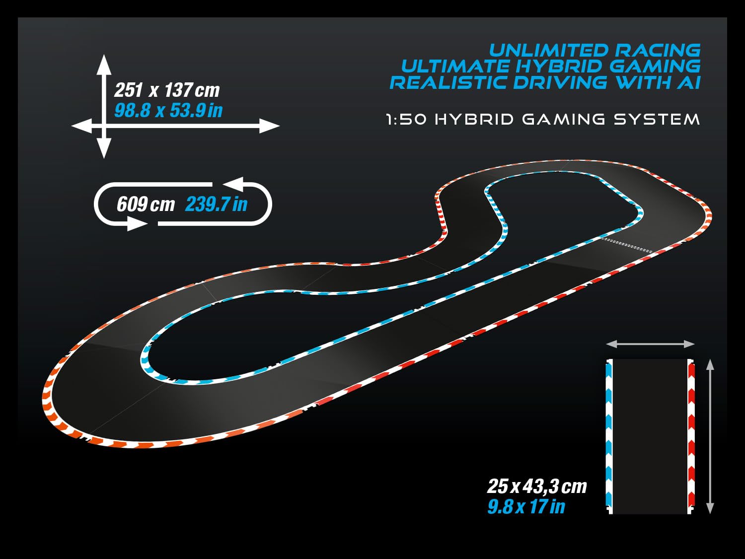 Carrera HYBRID Runway Chase - Rennspaß der neuen Generation - Legendärer Porsche 911 GT3 R im Maßstab 1:50 - Hybrid Technologie mit KI-Unterstützung - Steuerung per Smartphone-App - Amazon Exklusiv 2