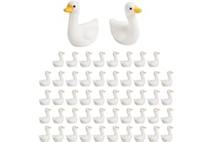 50pcs Mini Tiny Goose Figurines, Mini Resin Goose Small Little Miniature Animals Figures Toy for DIY Crafts Desk Desktop Stat