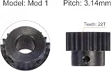sourcing map Mod 1 22T Pinion Gear 8mm Bore Hardened Steel Motor Rack Spur Gear view 3